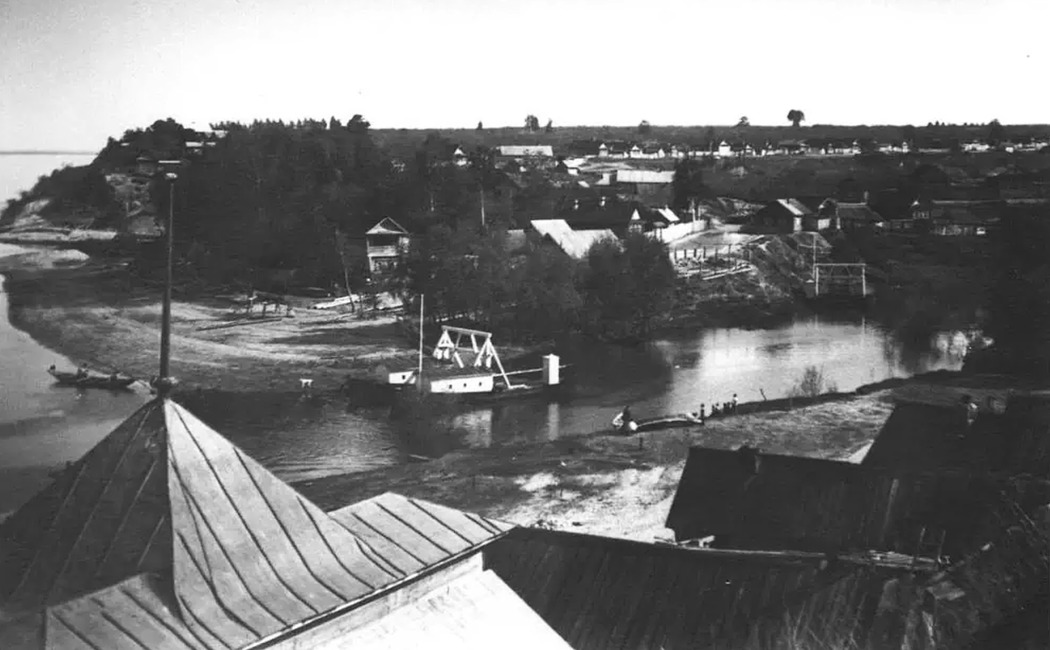 Шеланга. Вид на залив в половодье, 1912 год